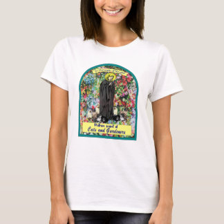 Camiseta Rua Gertrude Nivelles patron santo de gatos