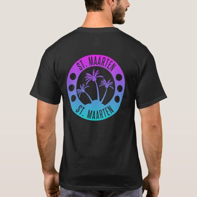 Camiseta Rua. Gradiente azul Maarten Sint Martin (Verso)