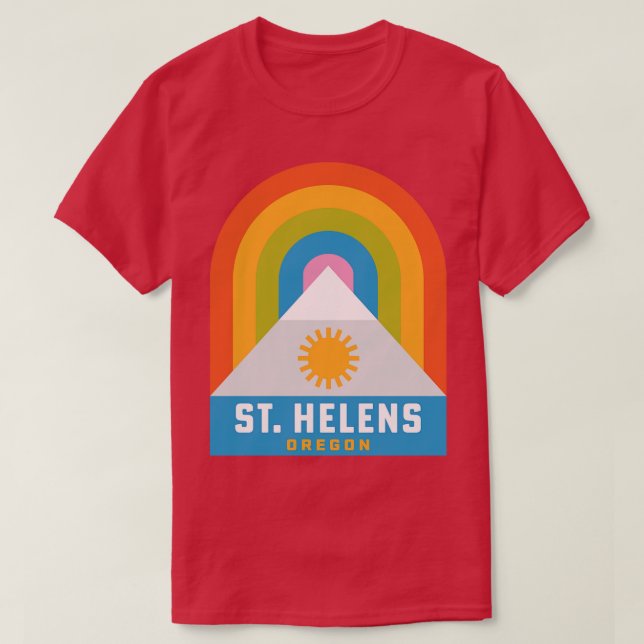 Camiseta Rua Helens Oregon Rainbow Camping HIking (Frente do Design)