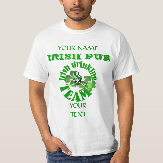 Camiseta Rua irlandesa da equipe de bebendo Patrick (Frente)