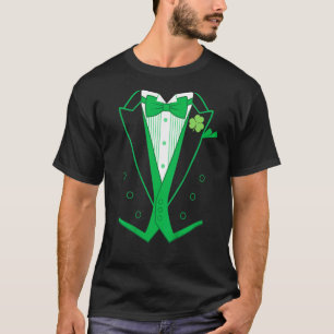Camiseta Rua Irlandesa de Leprechaun Costume Suit Tuxedo Pa