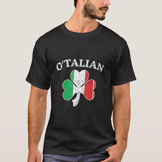 Camiseta Rua Irlandesa Irlandesa de O'talian Shamrock. (Frente)