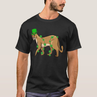 Camiseta Rua Irlandesa Leprechaun Cougar. Dia de Patrick