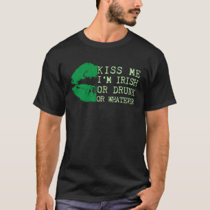 Camiseta Rua irlandesa Patrick Day Beije-me Sou Bebado Irla