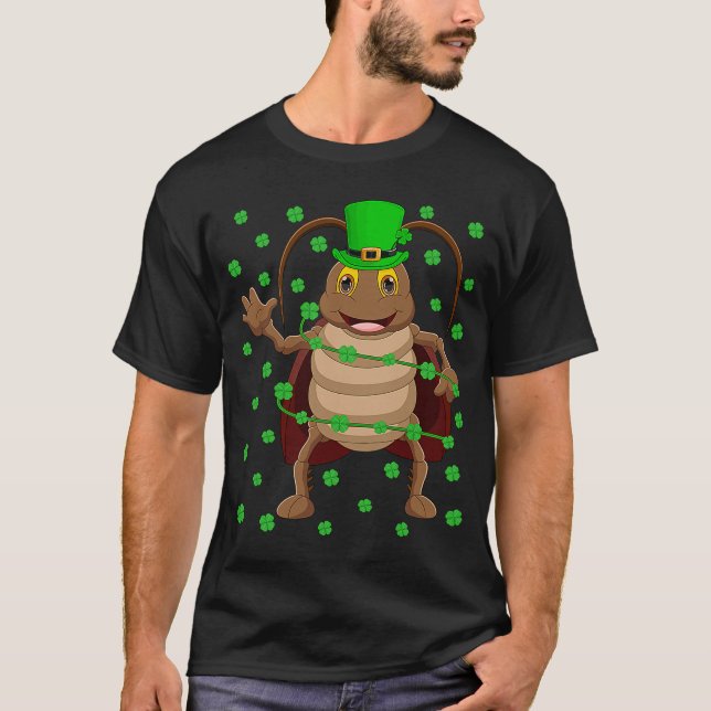 Camiseta Rua irlandesa Shamrock Leprechaun Cockroach D de P (Frente)