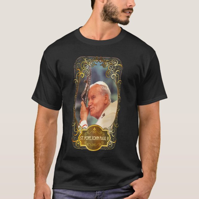 Camiseta Rua João Paulo II Cruzar Santo Católico Polonês L (Frente)