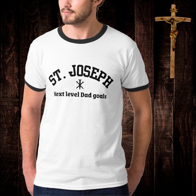 Camiseta Rua. Joseph Objetivos do Pai de Próximo Nível (St. Joseph: Next level dad goals shirt for men. )