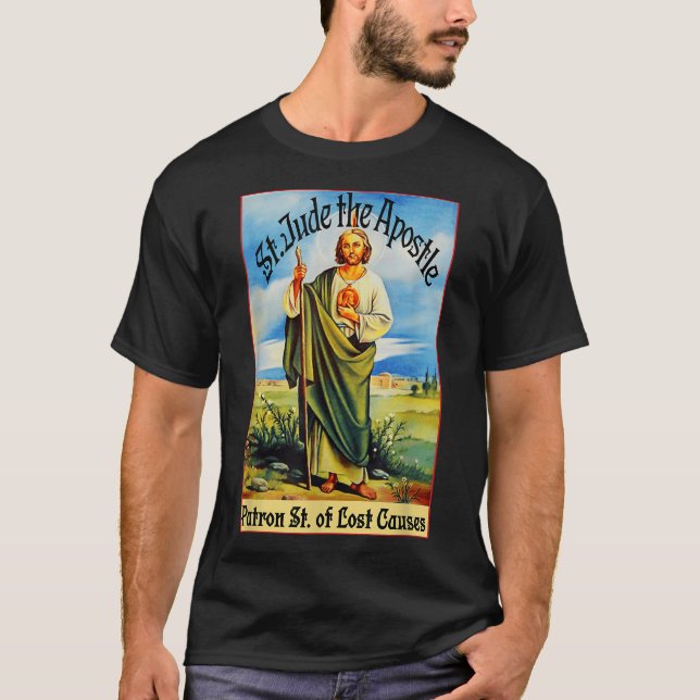 Camiseta Rua. Jude o Apóstolo de Jesus Perdido Causa Patrão (Frente)