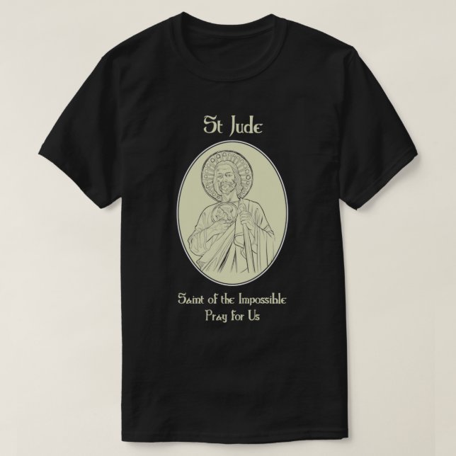 Camiseta Rua Jude Reze por Santo Católica nos Estados Unido (Frente do Design)