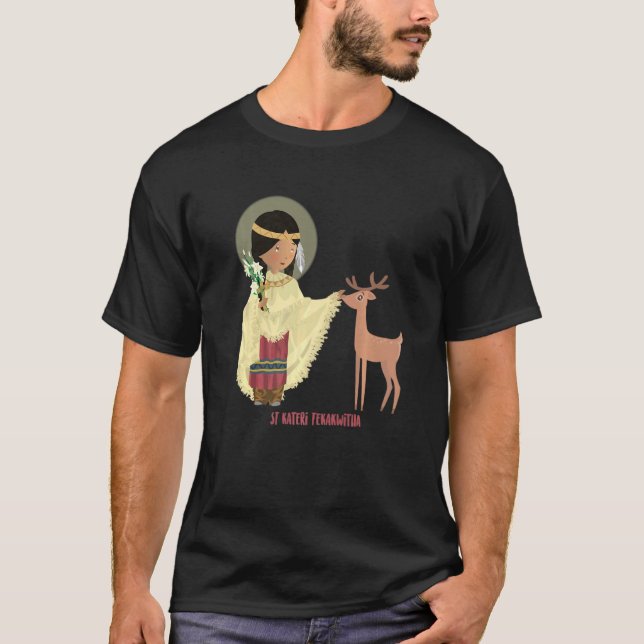 Camiseta Rua Kateri Tekakwith A Santo Católica Lily Do Mo (Frente)