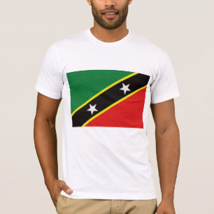 Camiseta Rua Kitts e bandeira de Nevis