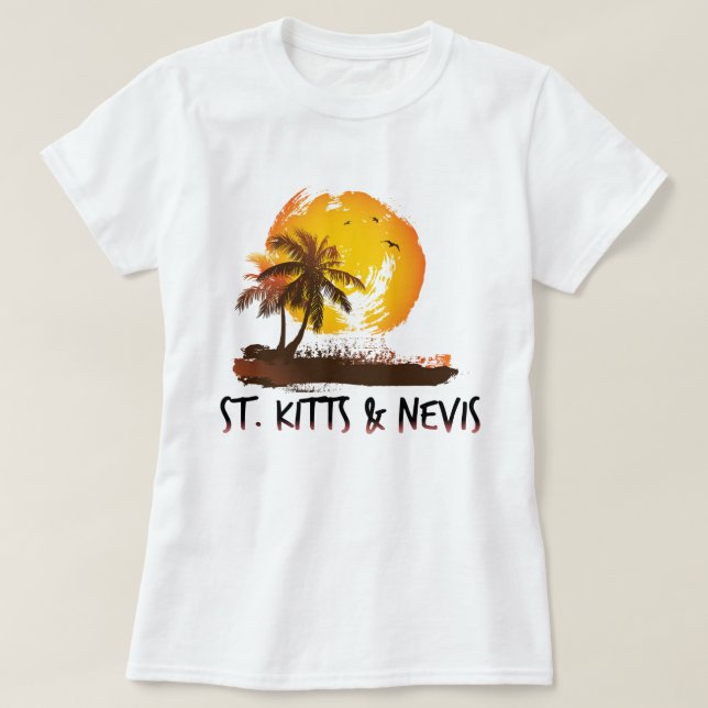 Camiseta Rua. Kitts & Nevis grunge (Frente do Design)