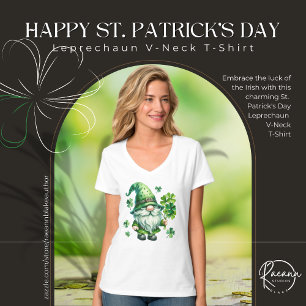 Camiseta Rua, Leprechaun V-Neck T-Shirt no Dia de Patrick