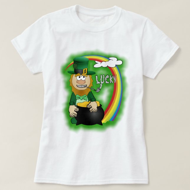 Camiseta Rua, LeprechaunT-Shirt do Dia de Patrick (Frente do Design)