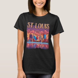 Camiseta Rua Louis Gateway Arch Missouri Cityscape Skyline