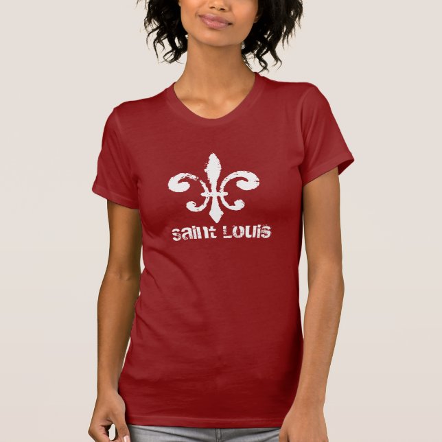 Camiseta Rua Louis MO Fleur De Lis em Branco (Frente)