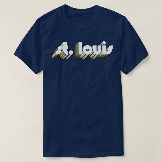 Camiseta Rua Louis Retro Rainbow Tipografia Estilo Desvanec (Frente do Design)