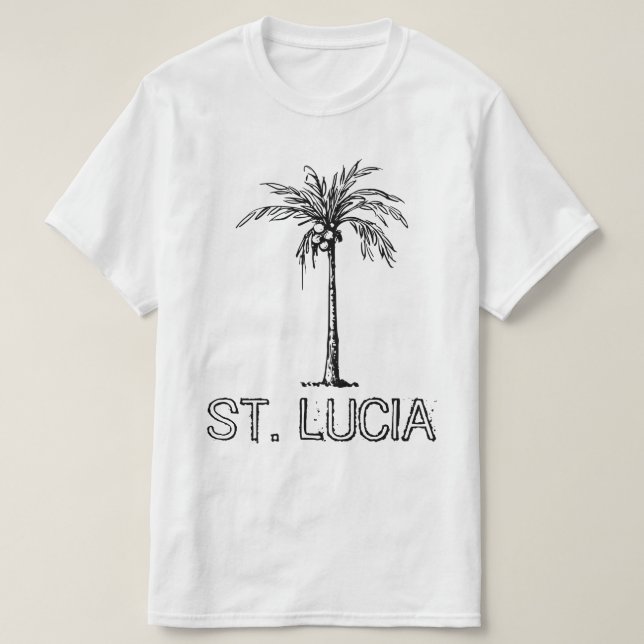 Camiseta Rua. Lúcia coconut tree black & white design (Frente do Design)