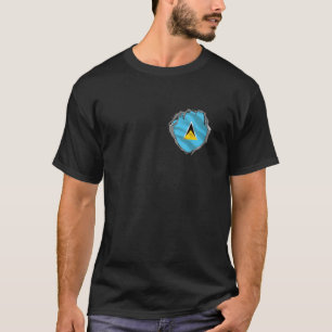 Camiseta Rua Lucia Heart Cutout com Santo Lucian Flag na Ru