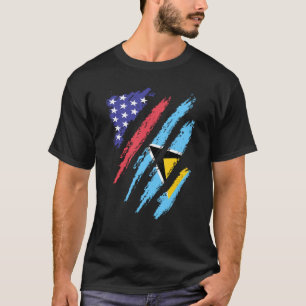 Camiseta Rua Lucian American Patriot Grown Hearwn Flag Stri