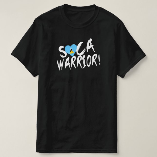 Camiseta Rua Lucian Soca Warrior Santo Lucia Flag Carnaval (Frente do Design)