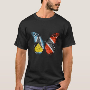 Camiseta Rua Lucian Trinidade e Tobagoana Flag Butterfly