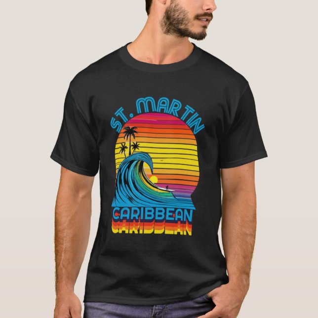 Camiseta Rua Martin Caribe Retro Throwback Surf & Beach S (Frente)