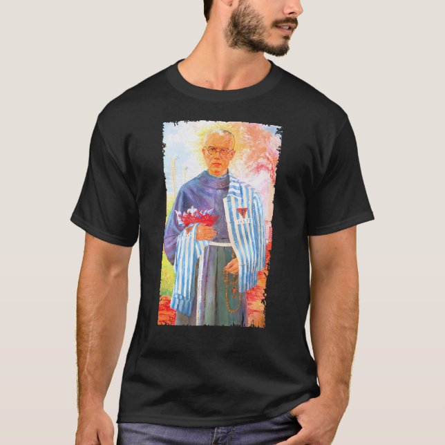 Camiseta Rua Maximilian Kolbe Dois Crowen Santo católico (Frente)