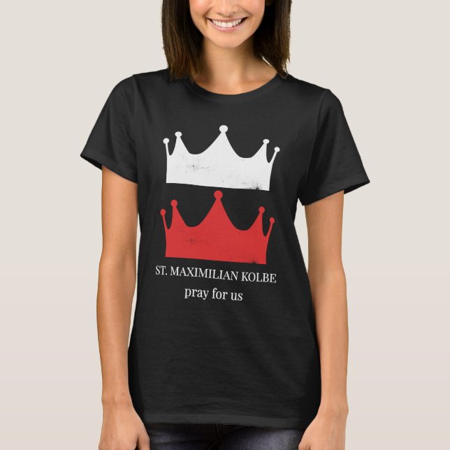 Camiseta Rua Maximilian Kolbe Vision Duas Crowns Red White  (Frente)