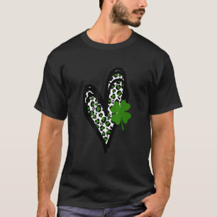 Camiseta Rua Neve Patrick S Day Love Shamrock Leopard Heer