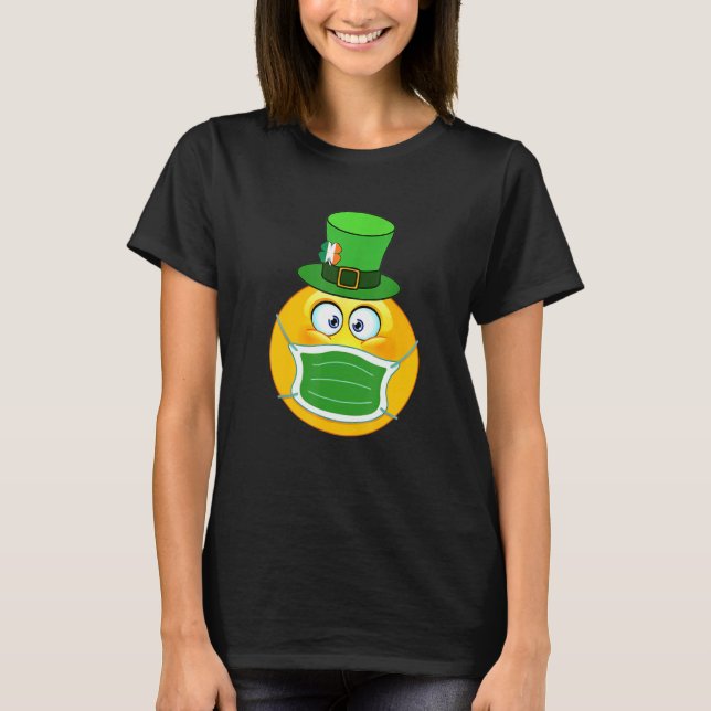 Camiseta Rua. O Dia de Patrick Face Mask Irish Shamrock no  (Frente)