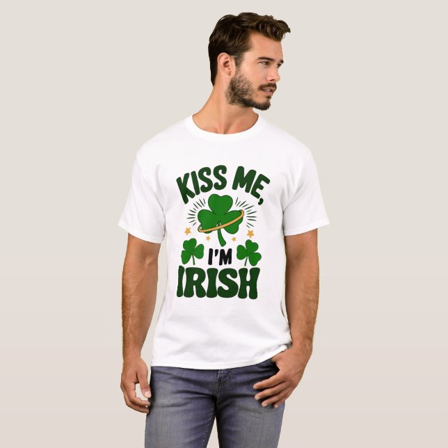Camiseta Rua, o dia do Patrick me beija, sou um Irlandês Hu (Frente Completa)