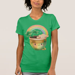 Camiseta Rua... o dia do Patrick Whimsical Rainbow & Clover