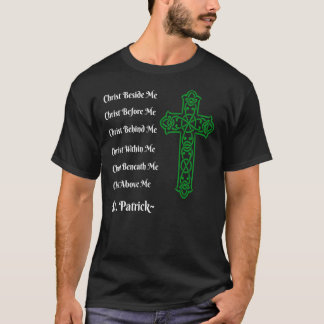 Camiseta Rua, oração de Patrick, Cruz Cristã Verde Irlandes