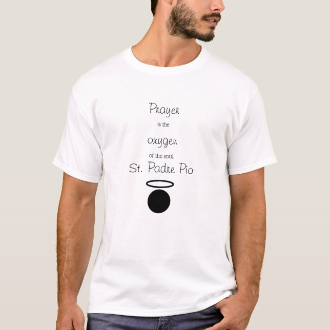 Camiseta Rua. Padre Pio Cote T-Shirt Masculina (Frente)