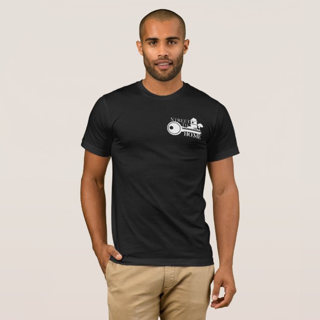 Camiseta Rua para dirigir o logotipo branco (Frente Completa)