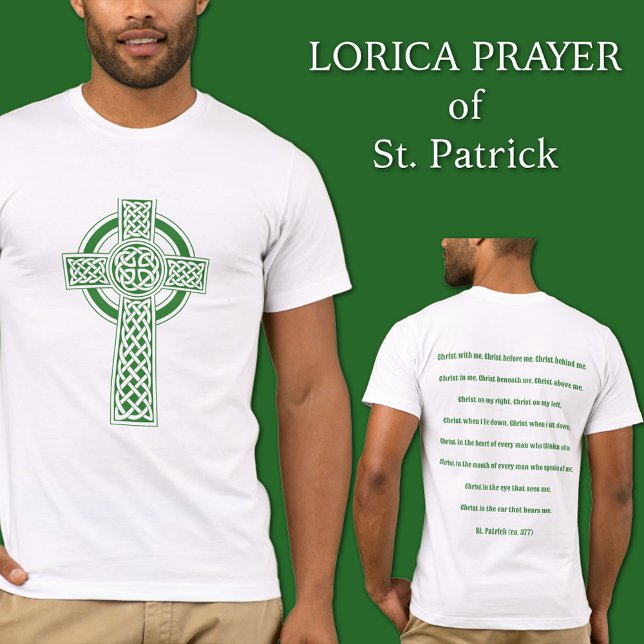 Camiseta Rua Patrick Celtic Cross Lorica Prayer (Criador carregado)