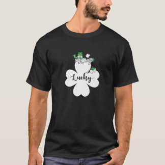 Camiseta Rua Patrick Day Cat Lucky Shamrock Cor Verde Fundi