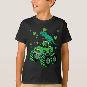 Camiseta Rua Patrick Day Monster Dinosaur Irish Kids B