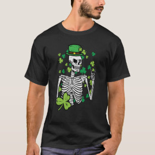 Camiseta Rua Patrick Day Skeleton Rock Santo Paddys Rocker 