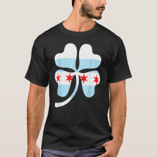 Camiseta Rua Patrick Day Vintage Chicago Shamrock Flag Para