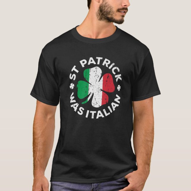 Camiseta Rua Patrick Era Italiano Shamrock Itália Flag (Frente)