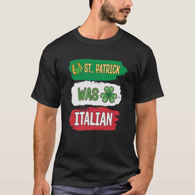 Camiseta Rua Patrick Era Rua Italiana Dia de Patrick (Frente)