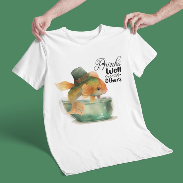 Camiseta Rua Patrick Goldfish Bebe Engraçado Bem Com Outros (Criador carregado)