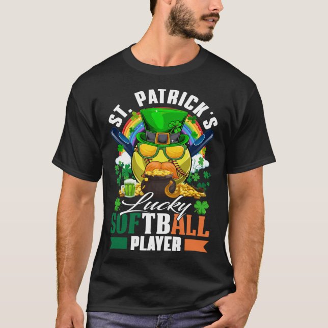 Camiseta Rua Patrick Lucky Softball Player Shamrock & Glas (Frente)