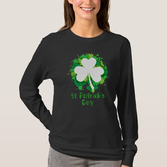 Camiseta Rua Patrick S Day Clover Green Ireland Clover (Frente)