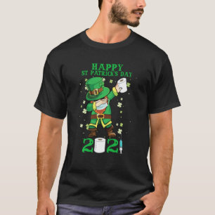 Camiseta Rua Patrick S Day Dabbing Leprechaun Em Um Menino