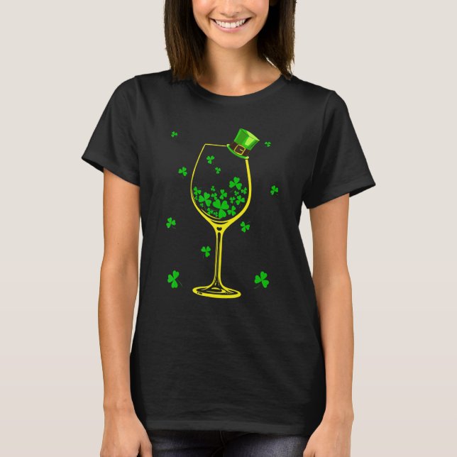 Camiseta Rua Patrick S Day Shamrock Wine Vidro Lover Wover (Frente)