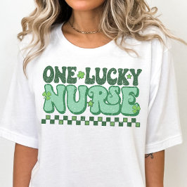 Camiseta Rua. Patricks Dia Um Enfermeira Sortuda, Enfermeir