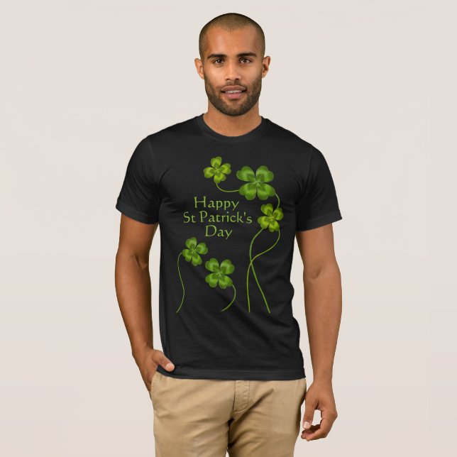 Camiseta Rua Patrick's Lucky Charm Shamrocks Vintage Cute (Frente Completa)